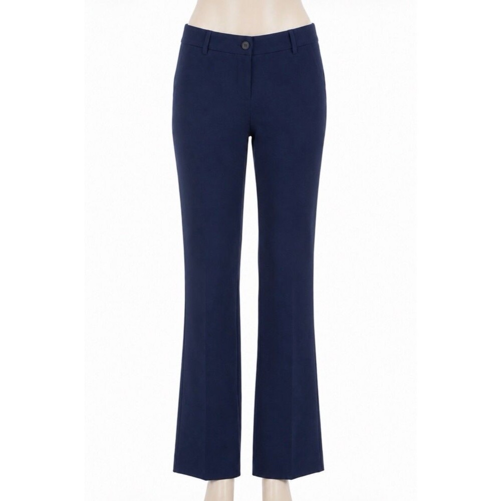 Betabrand Size M Long Solid Navy Stretch Dress Yoga Ponte Knit Pants Boot Cut